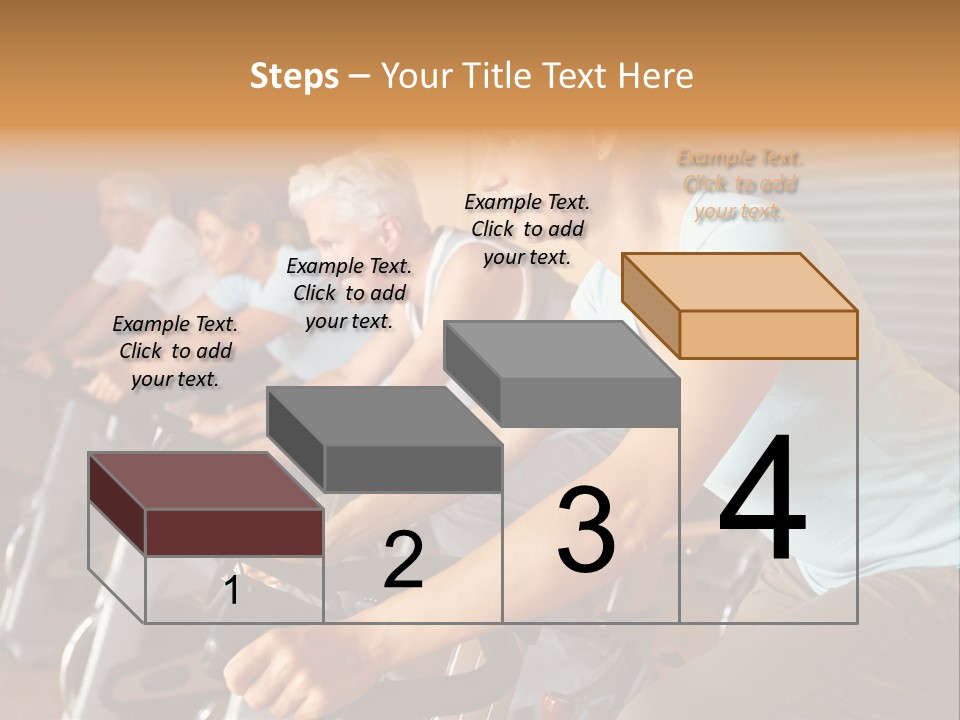 A Group Of People Riding Stationary Bikes In A Gym PowerPoint Template