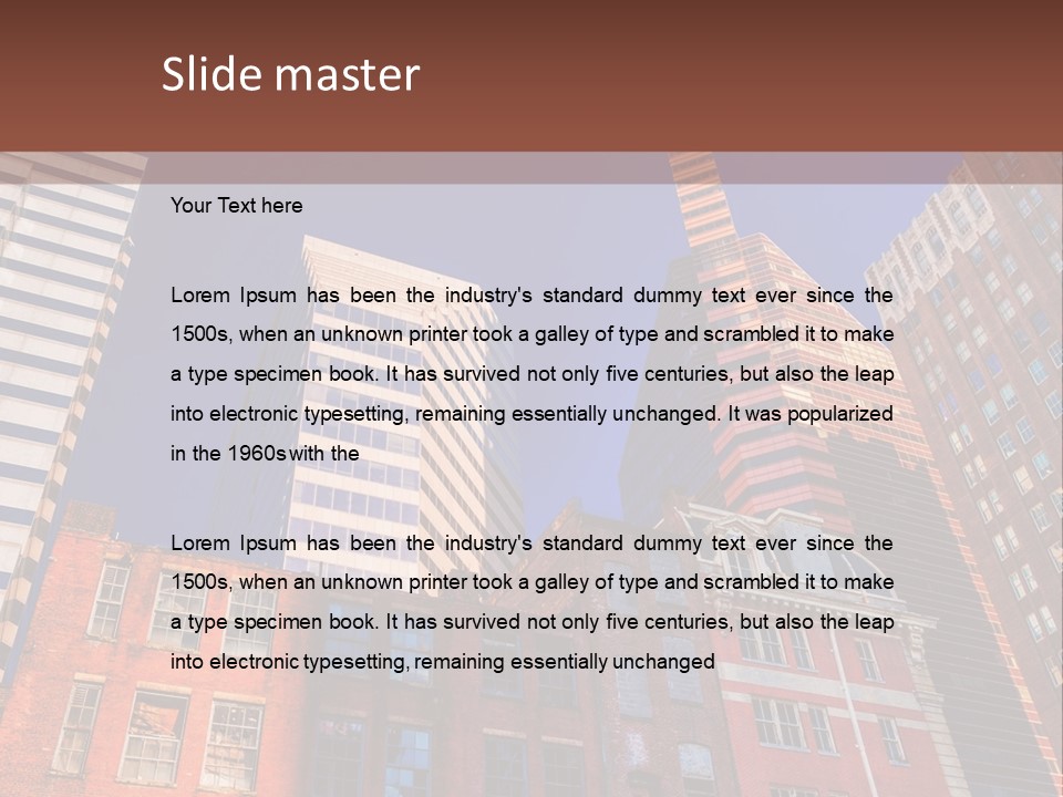 A Group Of Buildings With A Blue Sky In The Background PowerPoint Template