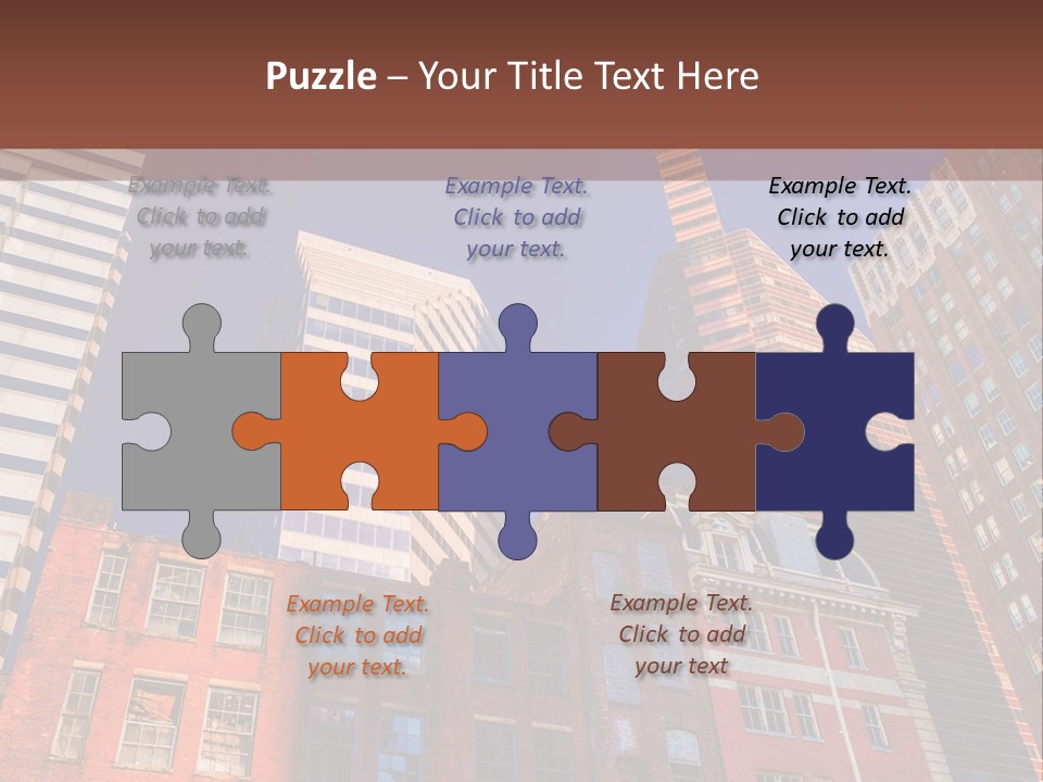 A Group Of Buildings With A Blue Sky In The Background PowerPoint Template