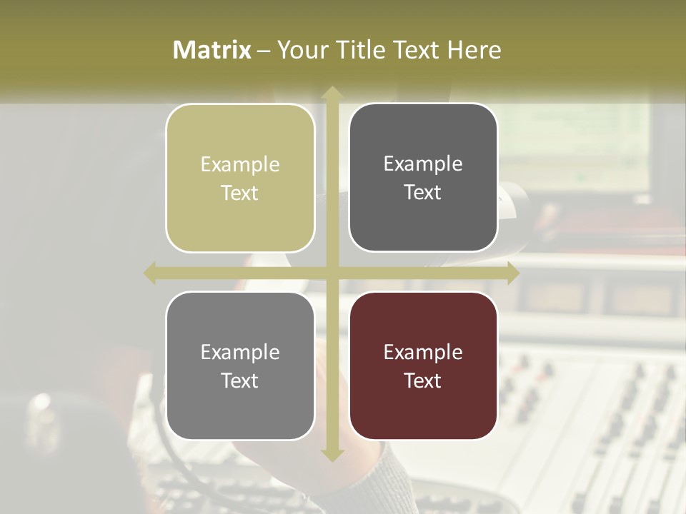 A Woman In A Recording Studio With Headphones On PowerPoint Template