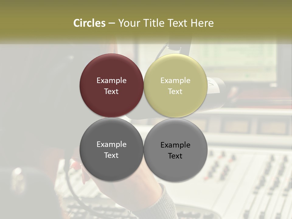 A Woman In A Recording Studio With Headphones On PowerPoint Template