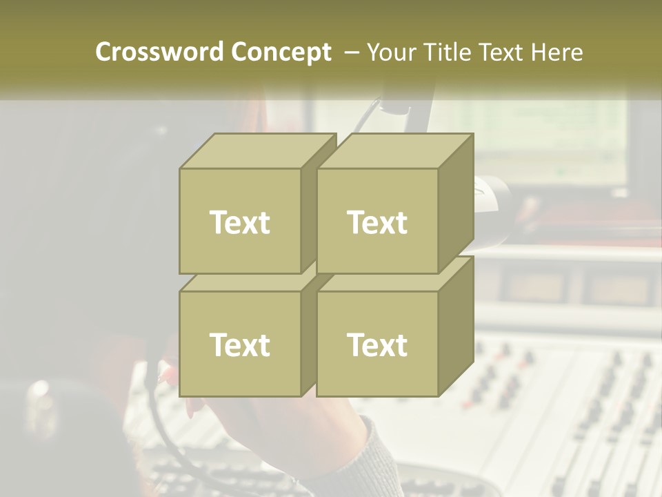 A Woman In A Recording Studio With Headphones On PowerPoint Template