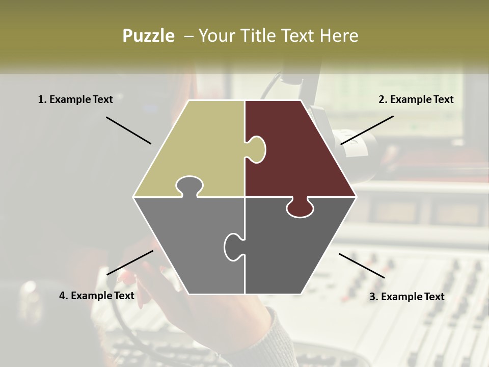 A Woman In A Recording Studio With Headphones On PowerPoint Template