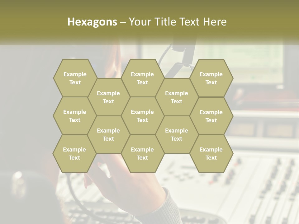 A Woman In A Recording Studio With Headphones On PowerPoint Template