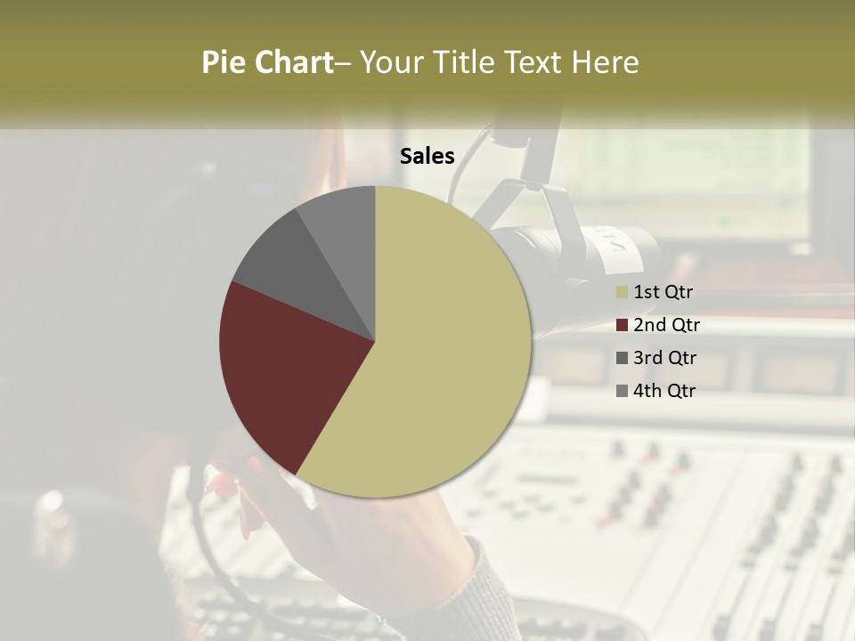 A Woman In A Recording Studio With Headphones On PowerPoint Template