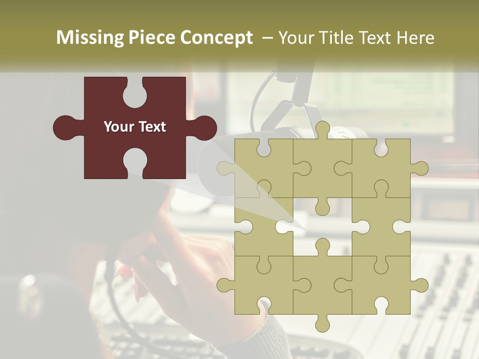 A Woman In A Recording Studio With Headphones On PowerPoint Template