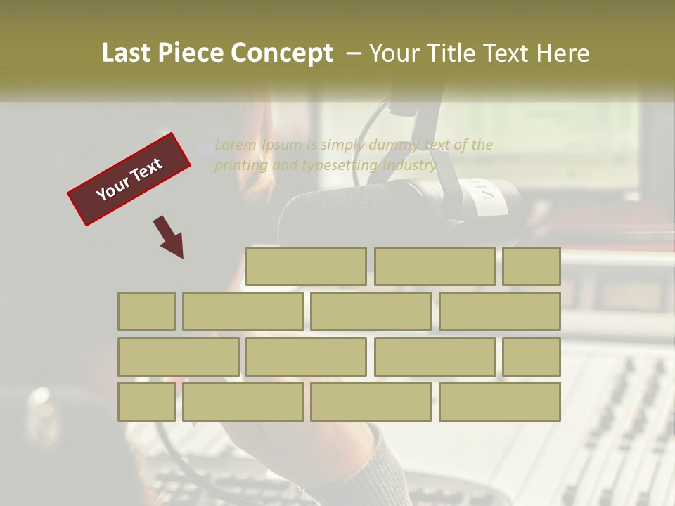 A Woman In A Recording Studio With Headphones On PowerPoint Template