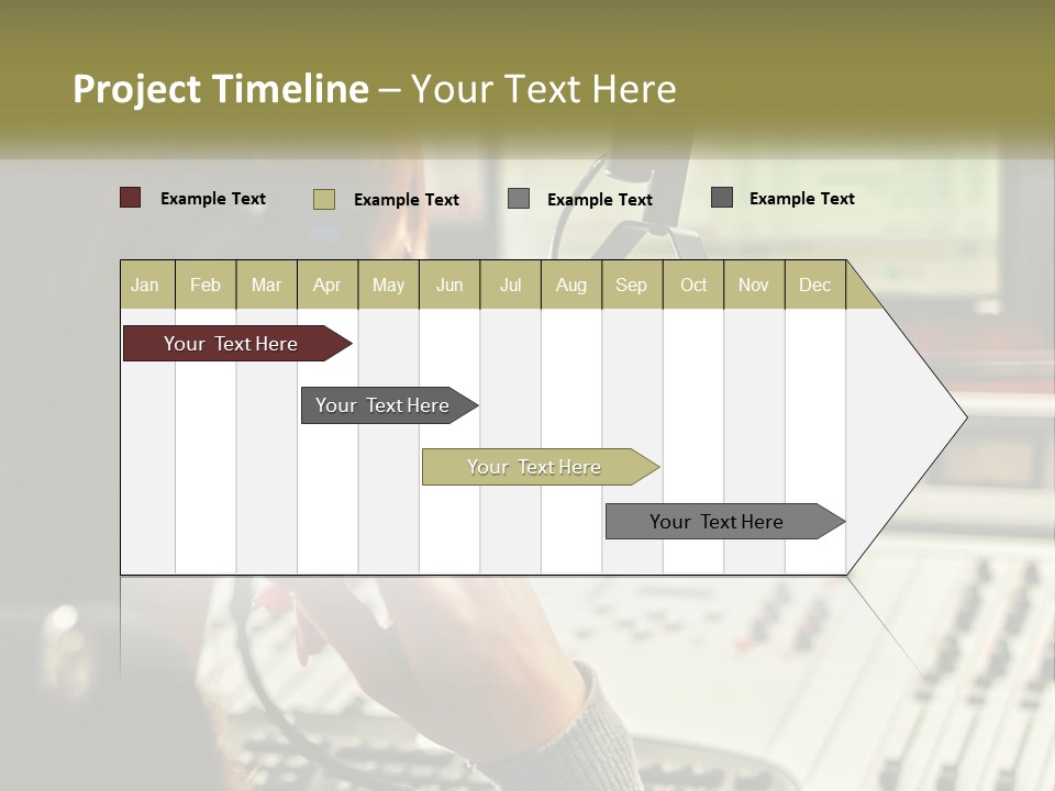 A Woman In A Recording Studio With Headphones On PowerPoint Template