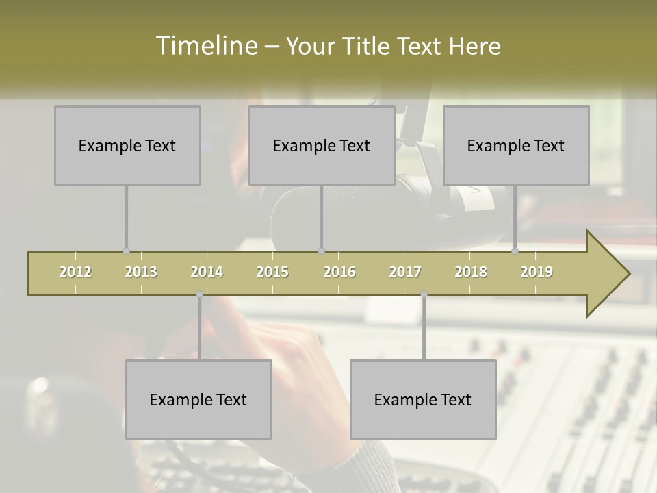 A Woman In A Recording Studio With Headphones On PowerPoint Template