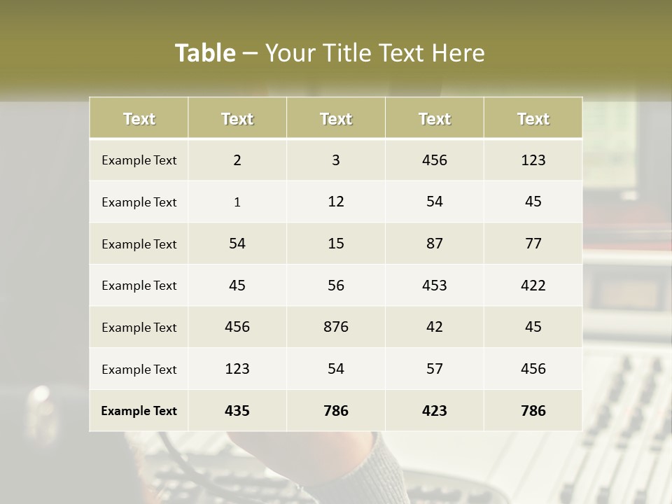 A Woman In A Recording Studio With Headphones On PowerPoint Template