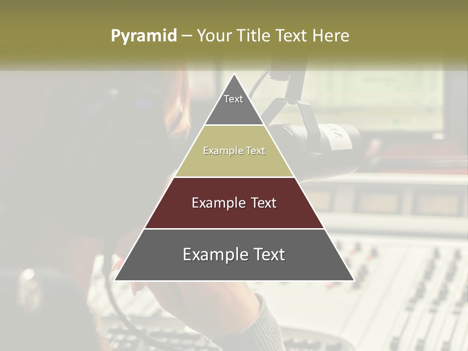 A Woman In A Recording Studio With Headphones On PowerPoint Template