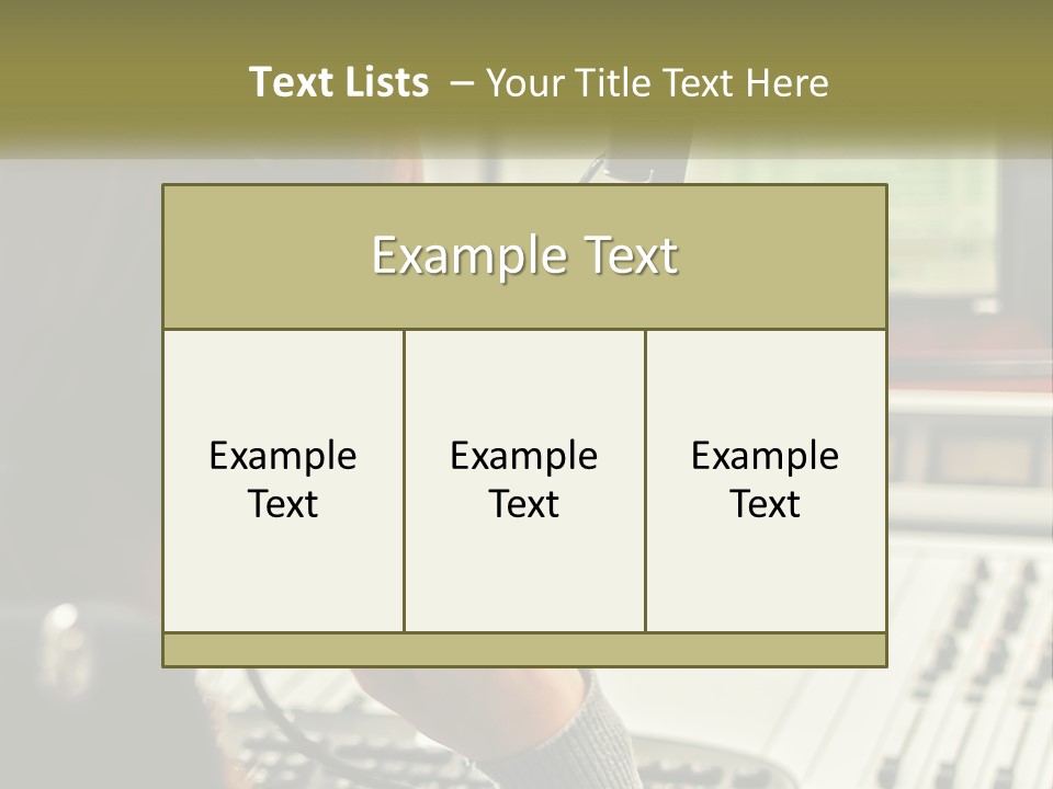 A Woman In A Recording Studio With Headphones On PowerPoint Template