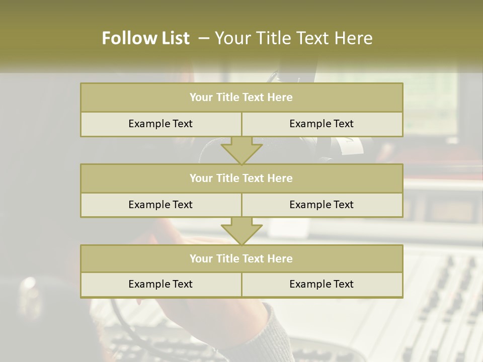 A Woman In A Recording Studio With Headphones On PowerPoint Template
