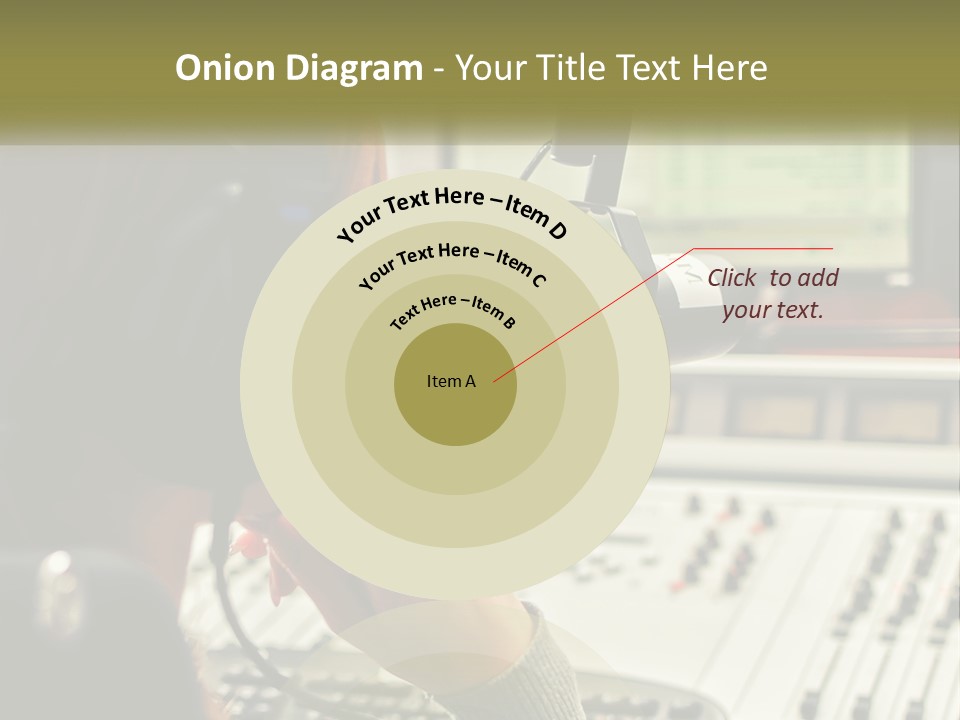 A Woman In A Recording Studio With Headphones On PowerPoint Template