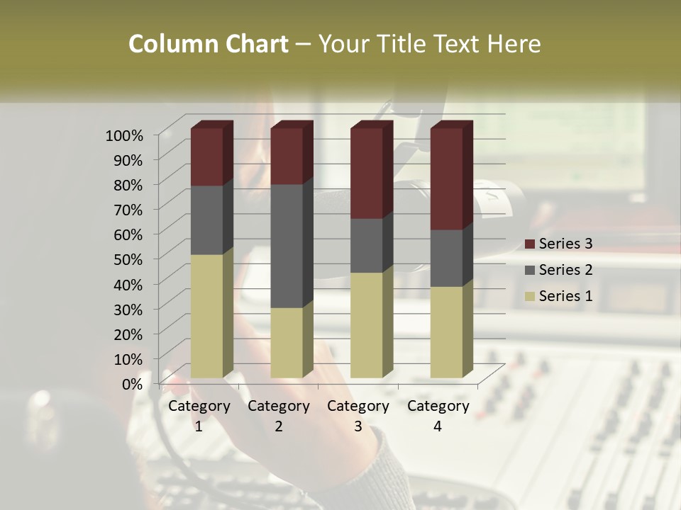 A Woman In A Recording Studio With Headphones On PowerPoint Template