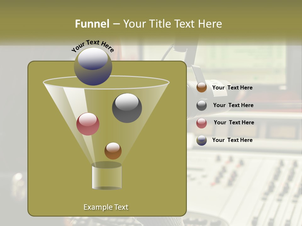 A Woman In A Recording Studio With Headphones On PowerPoint Template