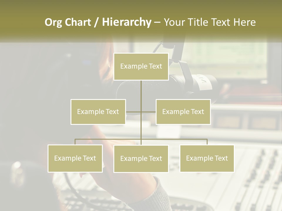 A Woman In A Recording Studio With Headphones On PowerPoint Template