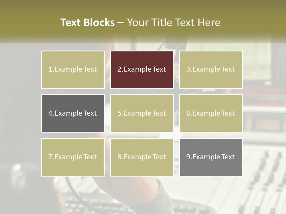 A Woman In A Recording Studio With Headphones On PowerPoint Template