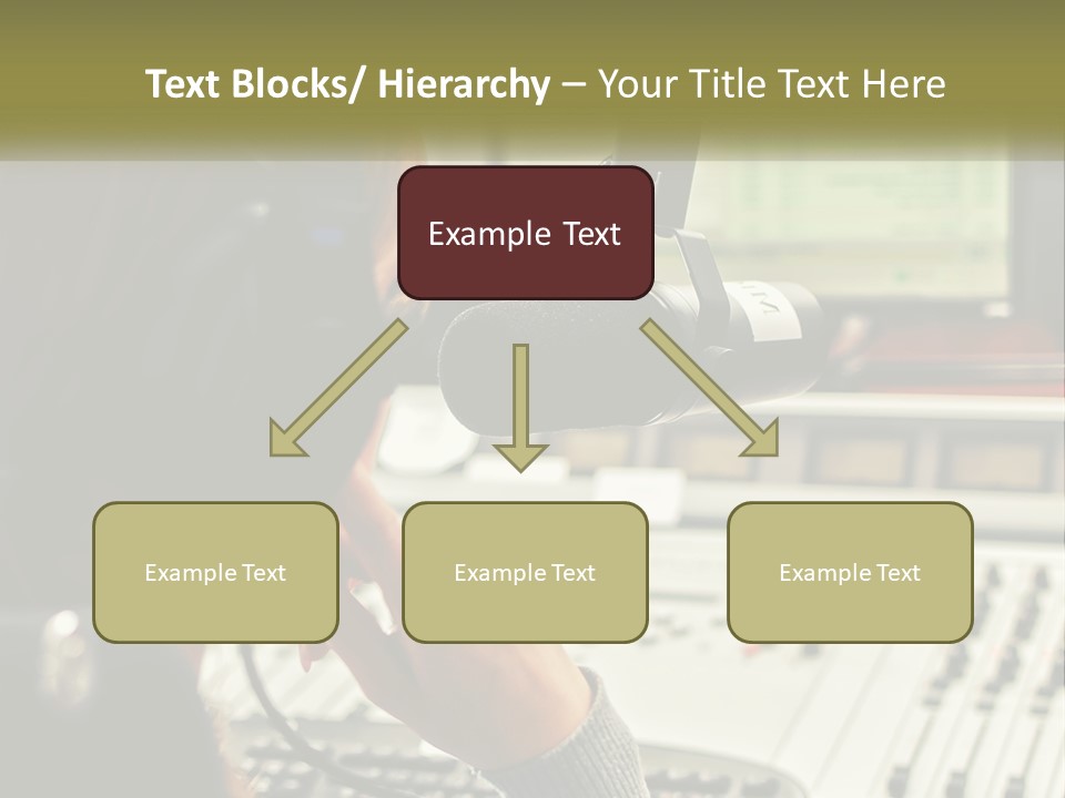 A Woman In A Recording Studio With Headphones On PowerPoint Template