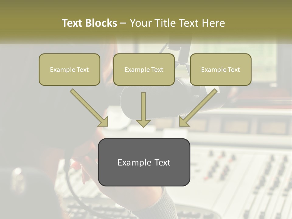 A Woman In A Recording Studio With Headphones On PowerPoint Template