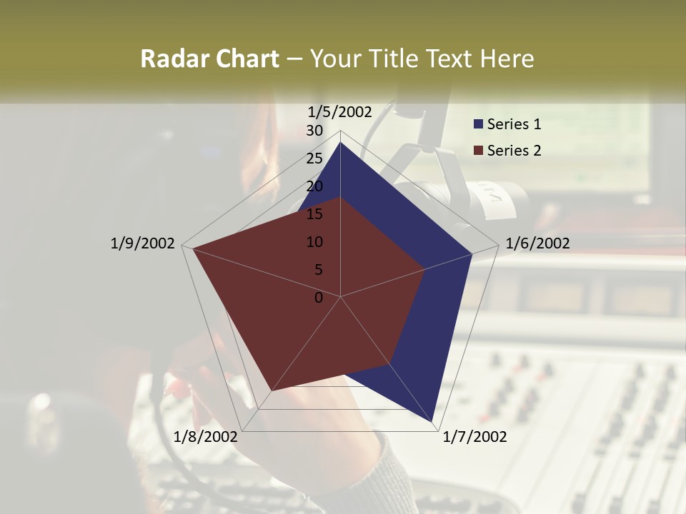 A Woman In A Recording Studio With Headphones On PowerPoint Template
