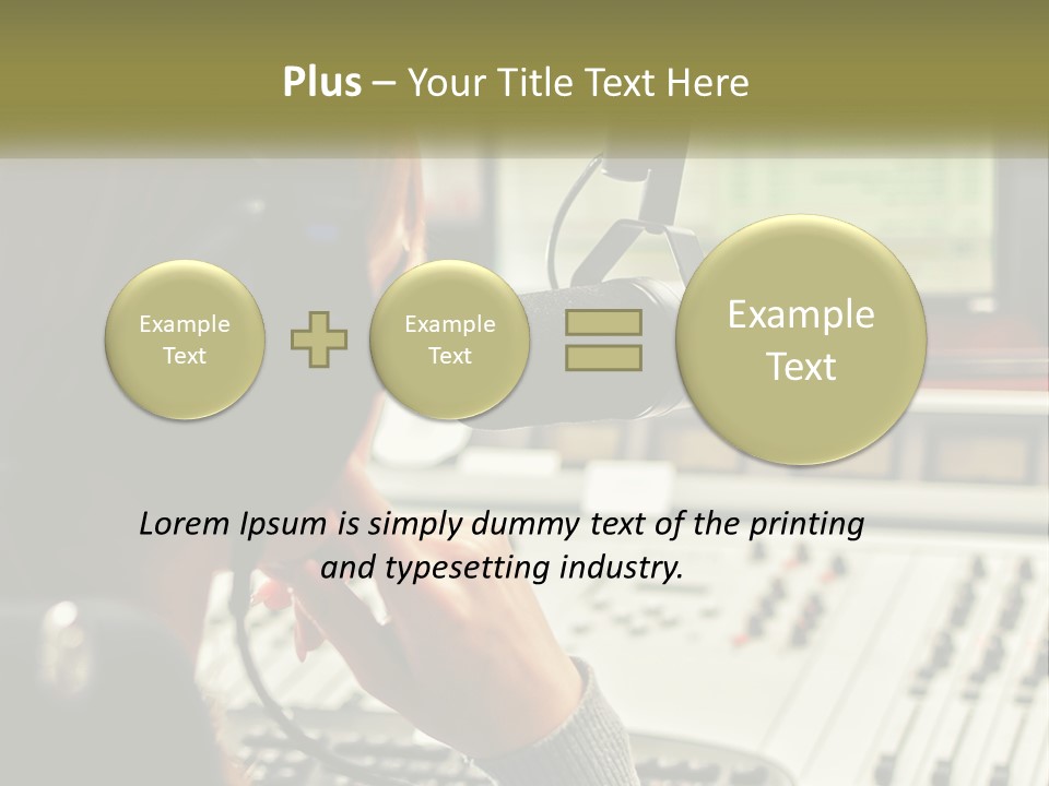 A Woman In A Recording Studio With Headphones On PowerPoint Template