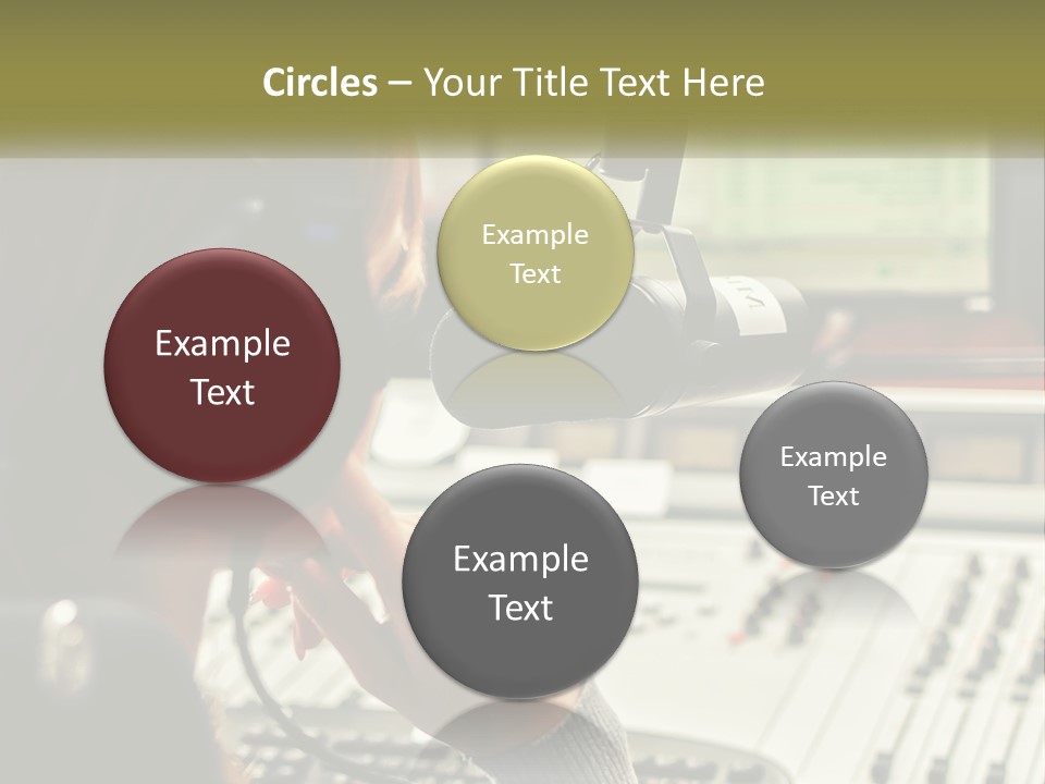 A Woman In A Recording Studio With Headphones On PowerPoint Template