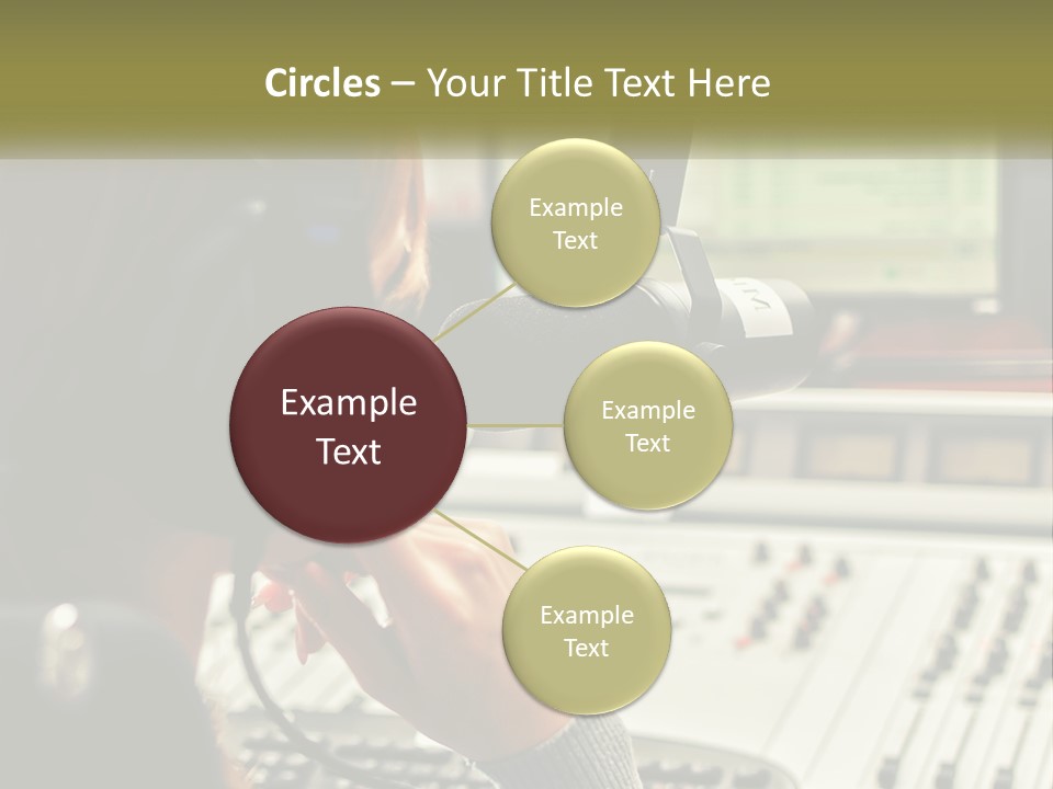 A Woman In A Recording Studio With Headphones On PowerPoint Template