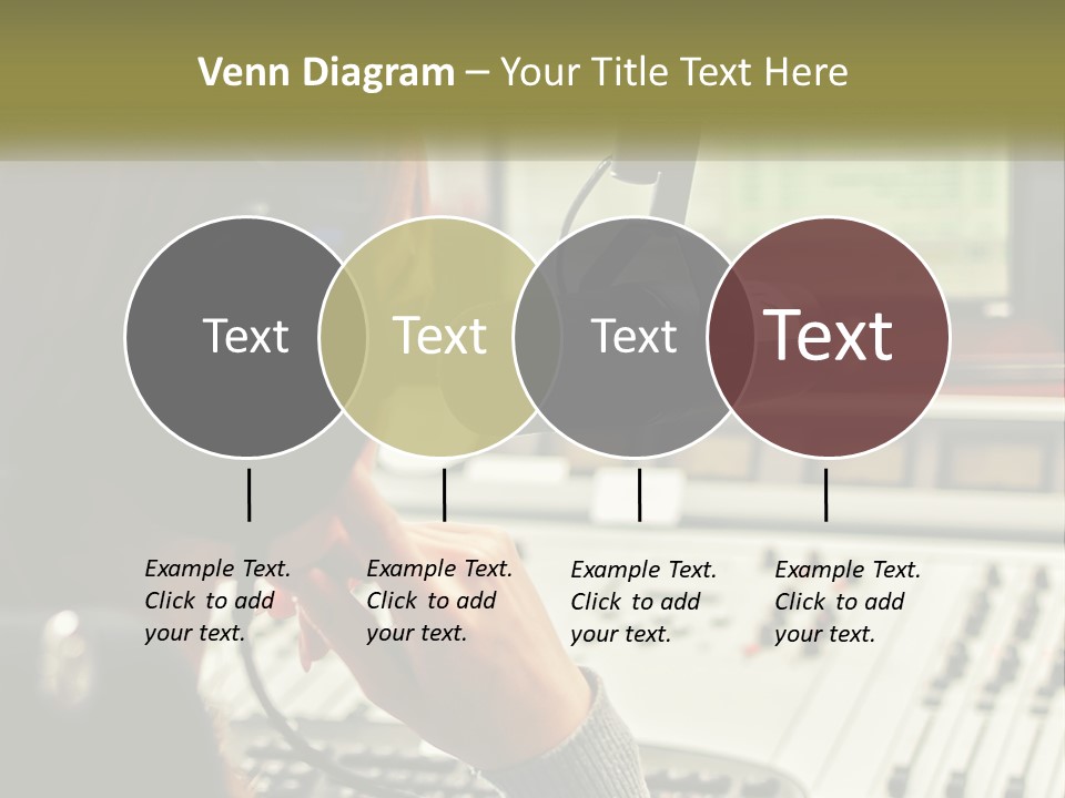 A Woman In A Recording Studio With Headphones On PowerPoint Template