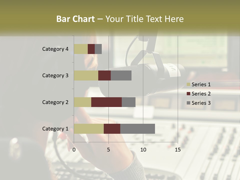 A Woman In A Recording Studio With Headphones On PowerPoint Template