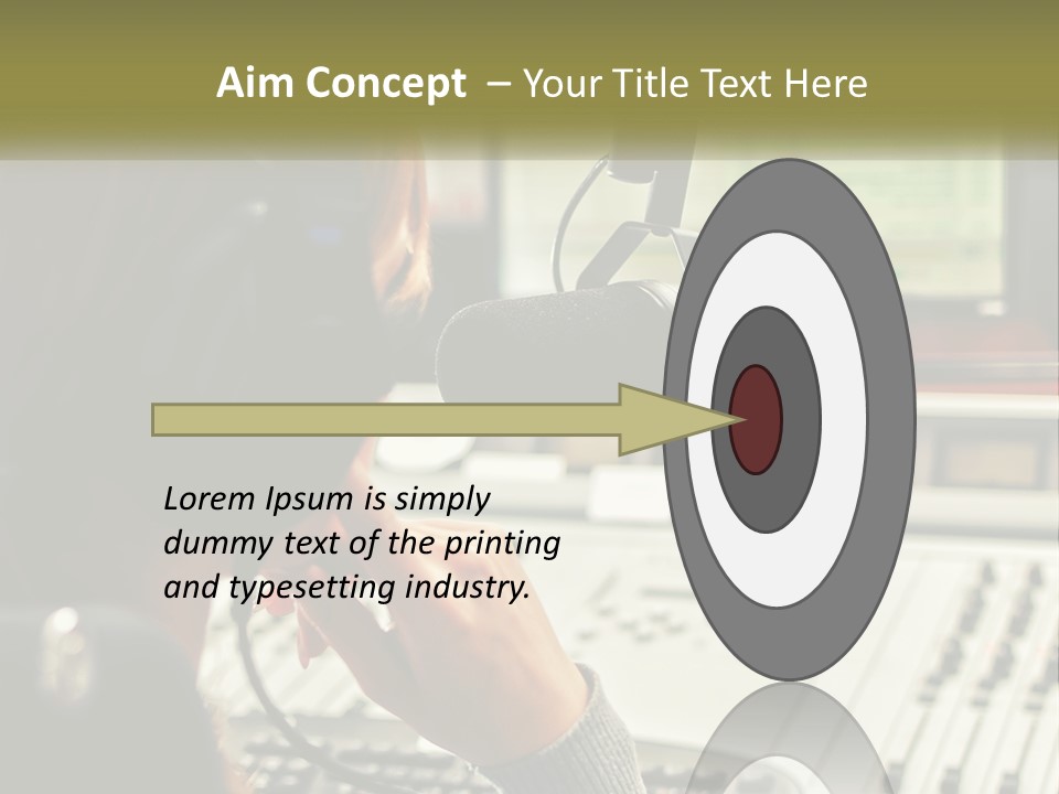 A Woman In A Recording Studio With Headphones On PowerPoint Template