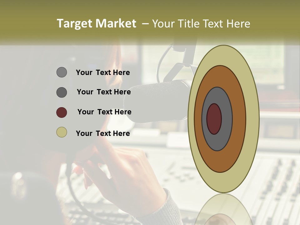 A Woman In A Recording Studio With Headphones On PowerPoint Template