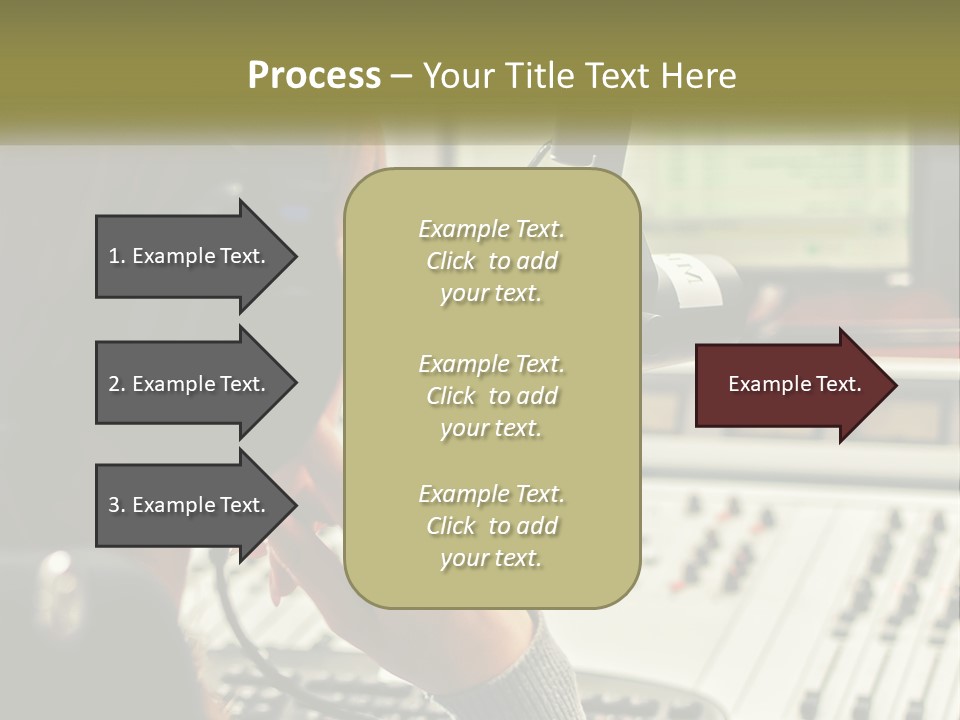 A Woman In A Recording Studio With Headphones On PowerPoint Template