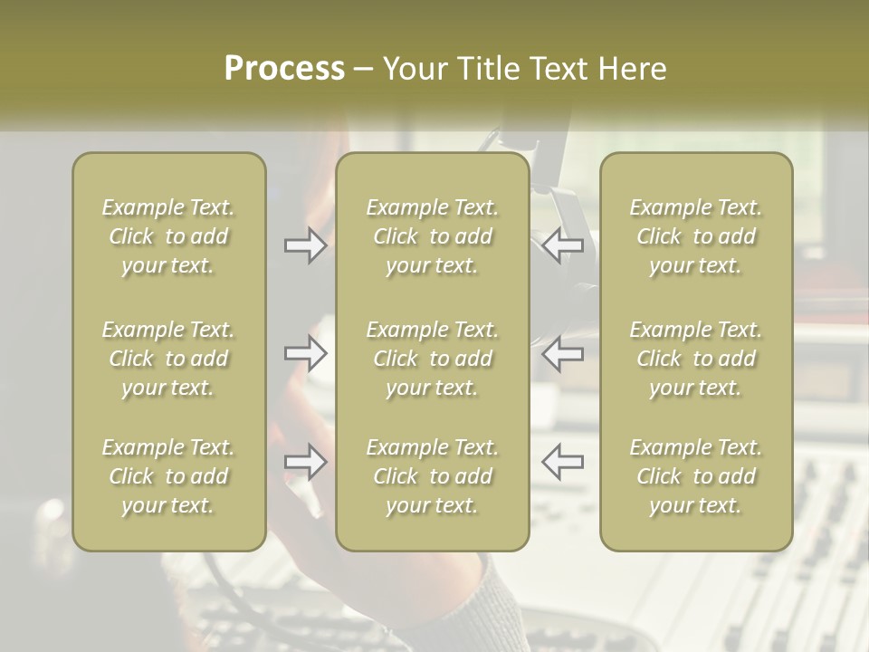 A Woman In A Recording Studio With Headphones On PowerPoint Template