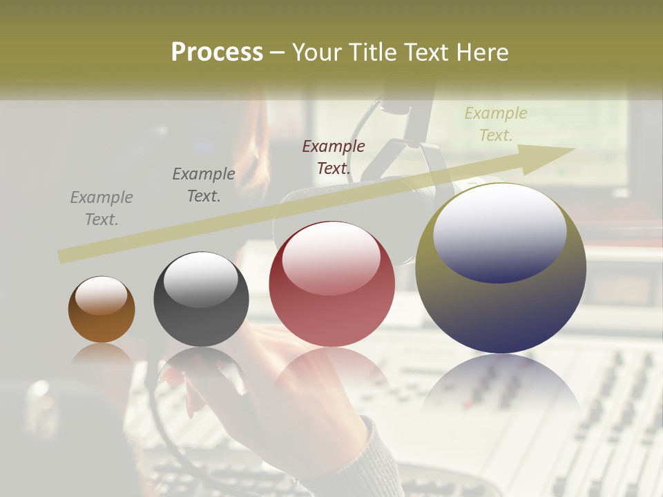 A Woman In A Recording Studio With Headphones On PowerPoint Template