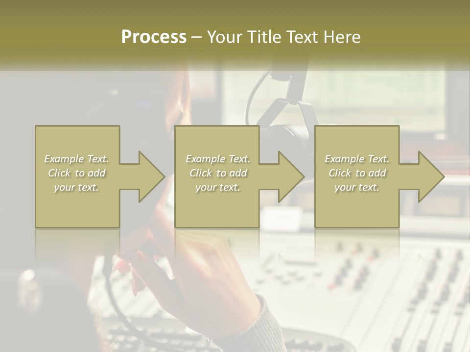 A Woman In A Recording Studio With Headphones On PowerPoint Template