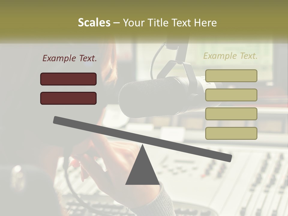 A Woman In A Recording Studio With Headphones On PowerPoint Template