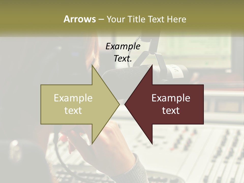 A Woman In A Recording Studio With Headphones On PowerPoint Template