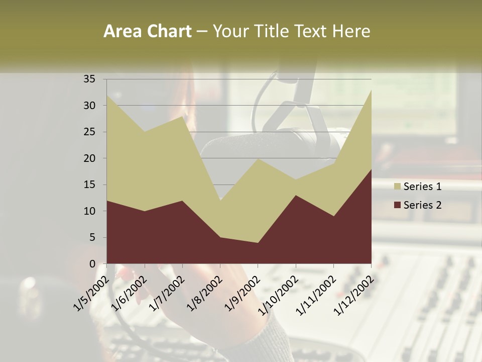 A Woman In A Recording Studio With Headphones On PowerPoint Template