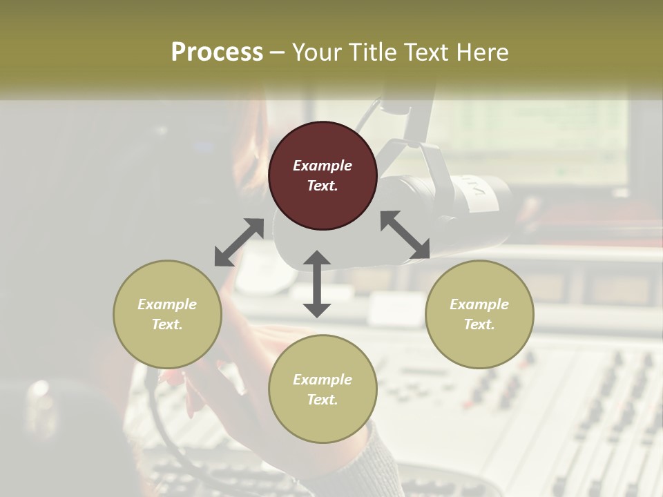 A Woman In A Recording Studio With Headphones On PowerPoint Template