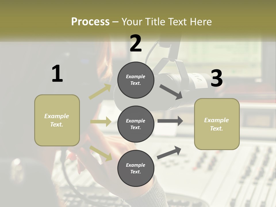 A Woman In A Recording Studio With Headphones On PowerPoint Template