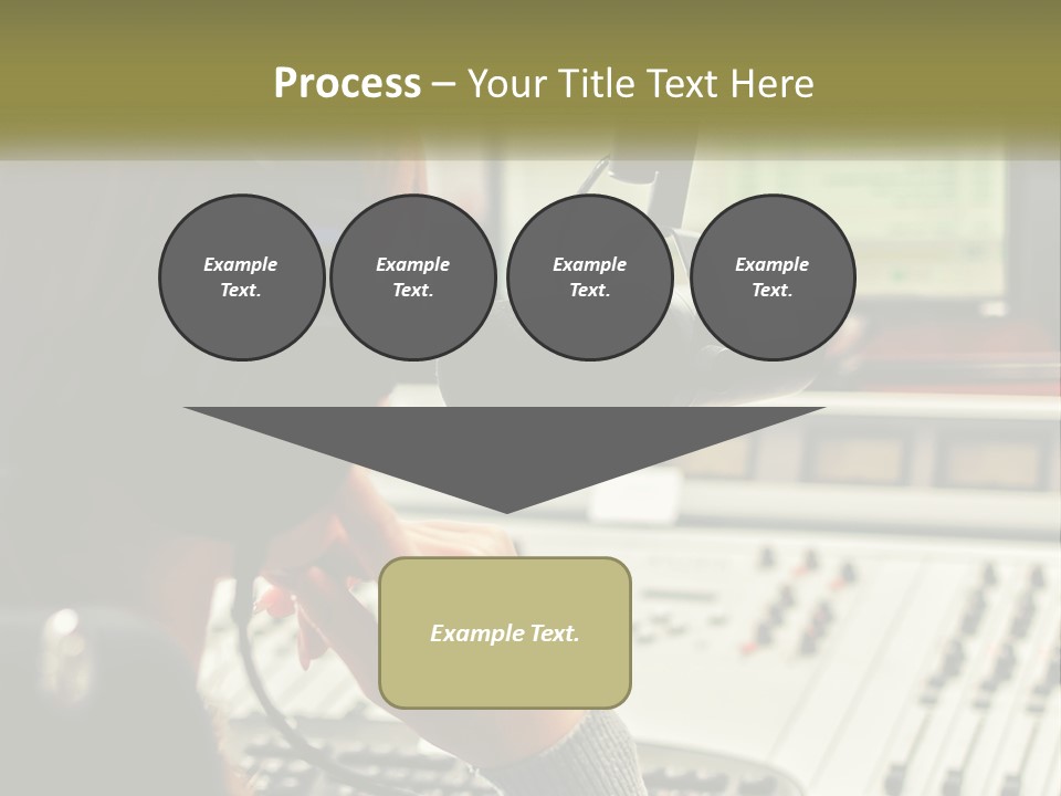 A Woman In A Recording Studio With Headphones On PowerPoint Template