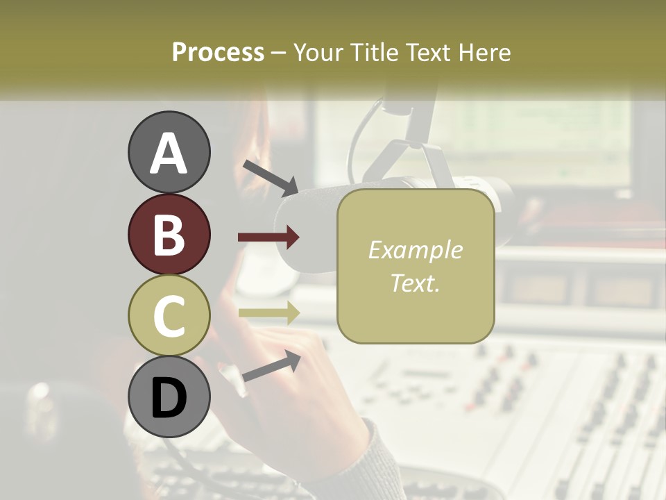 A Woman In A Recording Studio With Headphones On PowerPoint Template