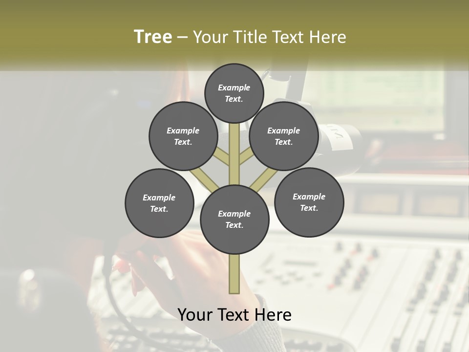 A Woman In A Recording Studio With Headphones On PowerPoint Template