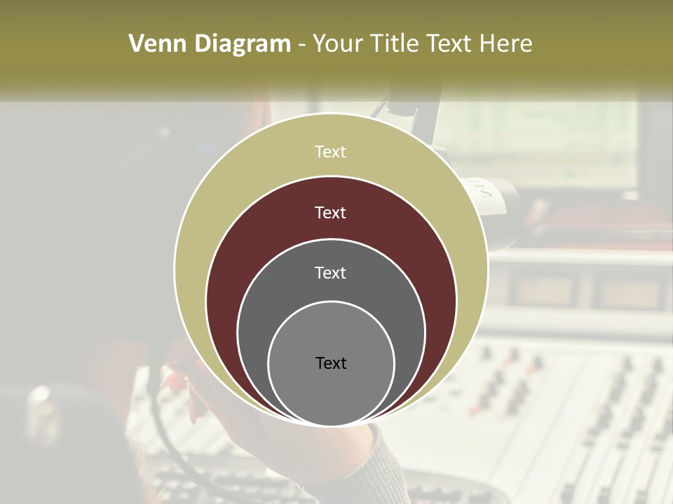 A Woman In A Recording Studio With Headphones On PowerPoint Template