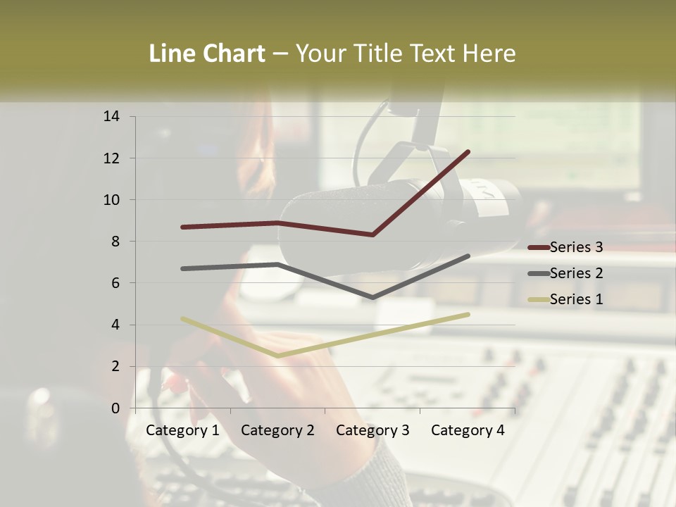 A Woman In A Recording Studio With Headphones On PowerPoint Template