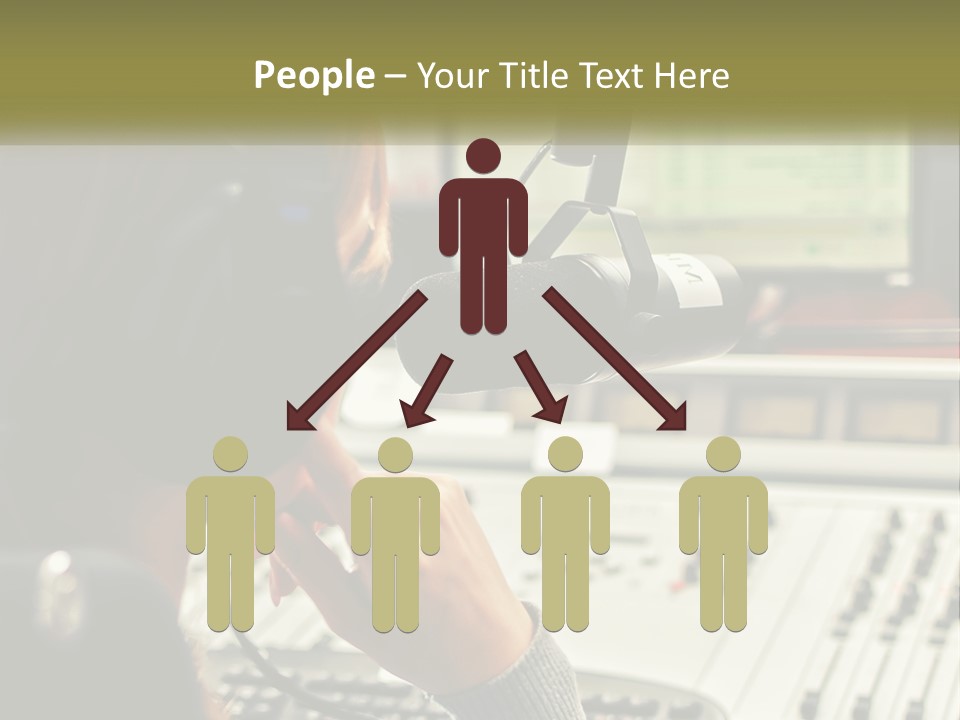 A Woman In A Recording Studio With Headphones On PowerPoint Template