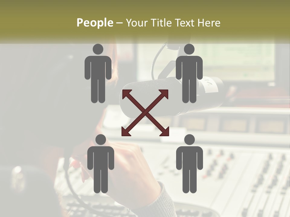 A Woman In A Recording Studio With Headphones On PowerPoint Template