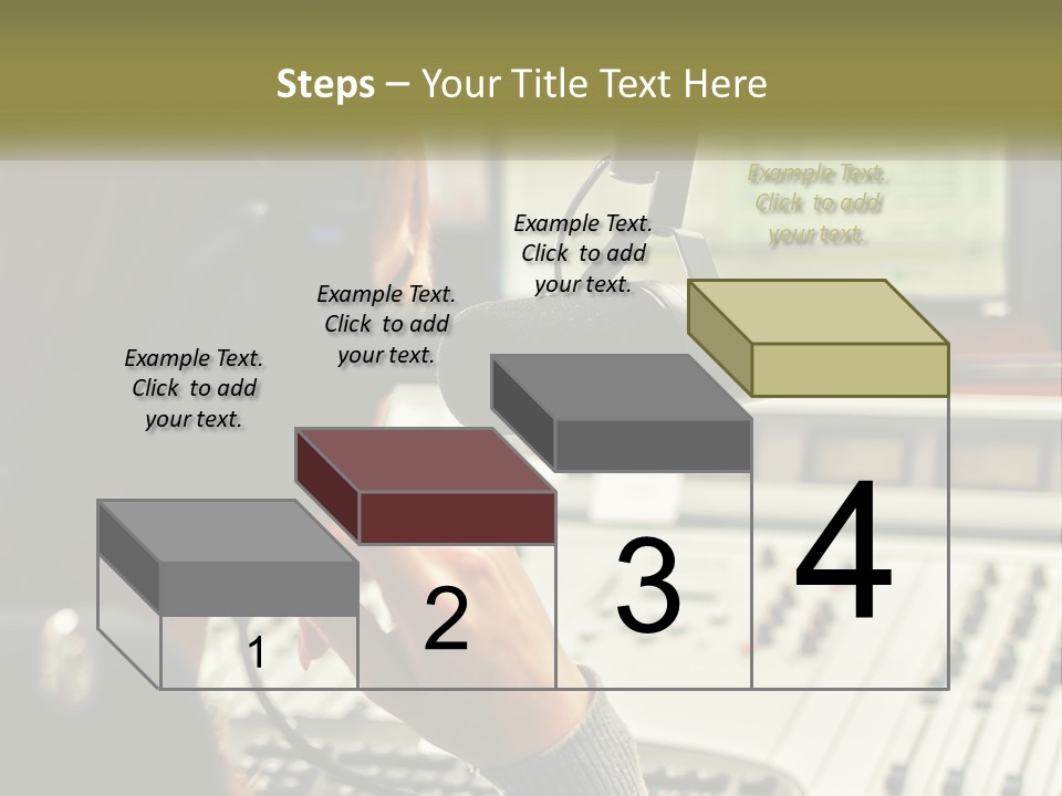 A Woman In A Recording Studio With Headphones On PowerPoint Template