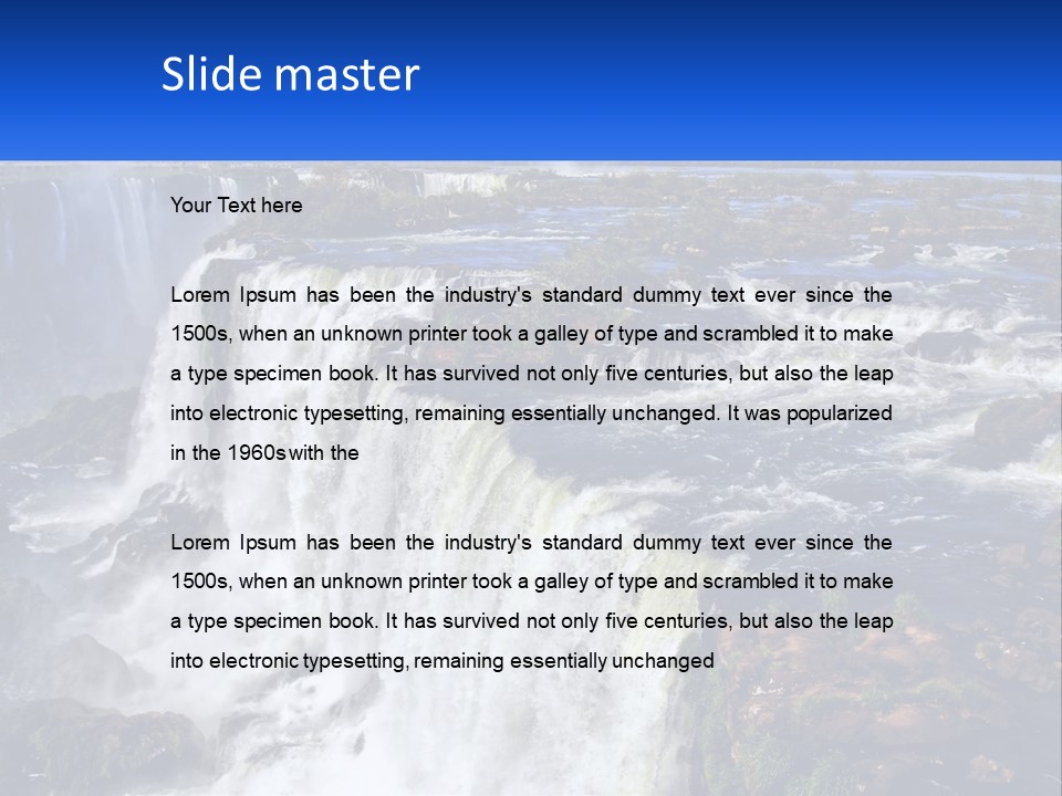 A Large Waterfall With Water Coming Out Of It PowerPoint Template